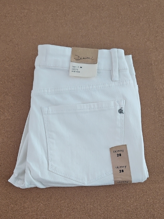 RACHEL Rachel Roy Denim - RACHEL By Rachel Roy Denim White Mid-Rise Skinny Icon Jeans Size 28